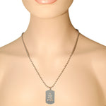 Stainless Steel Silver-Tone Hebrew Prayer Exodus 15:11 Who among the Gods Dog Tag Pendant Necklace