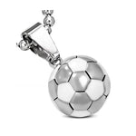 My Daily Styles Stainless Steel Silver-Tone Soccer Ball Football Pendant Necklace, 18"