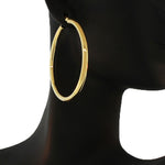 925 Sterling Silver Yellow Gold-Tone Classic Hoop Earrings