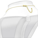925 Sterling Silver Yellow Gold-Tone CZ Breast Cancer Awareness Ribbon Pendant Necklace
