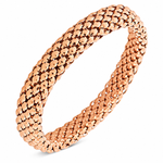 Stainless Steel Rose Gold-Tone Mesh Narrow Stretch Bracelet