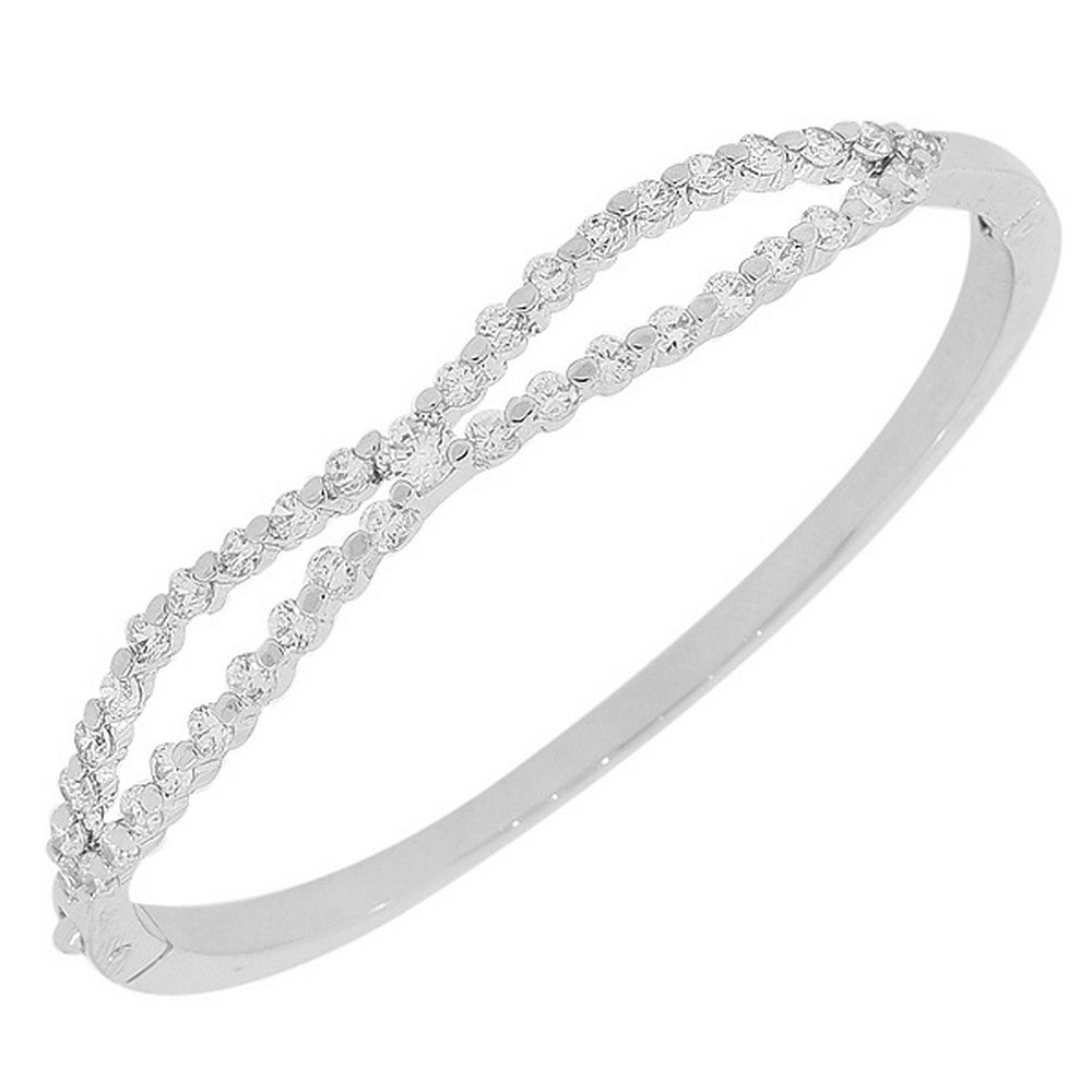 Fashion Alloy White CZ Bangle Bracelet