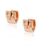 Stainless Steel Yellow Gold-Tone Belt Buckle Hoop Huggie Earrings