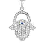 My Daily Styles 925 Sterling Silver Hamsa CZ Pendant Necklace