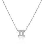 925 Sterling Silver Yellow Gold-Tone Small Zodiac Sign Pendant Necklace - Gemini