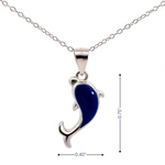 My Daily Styles 925 Sterling Silver Blue Dolphin Pendant Necklace