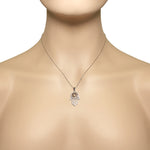 925 Sterling Silver Womens Hamsa Star of David White CZ Pendant Necklace
