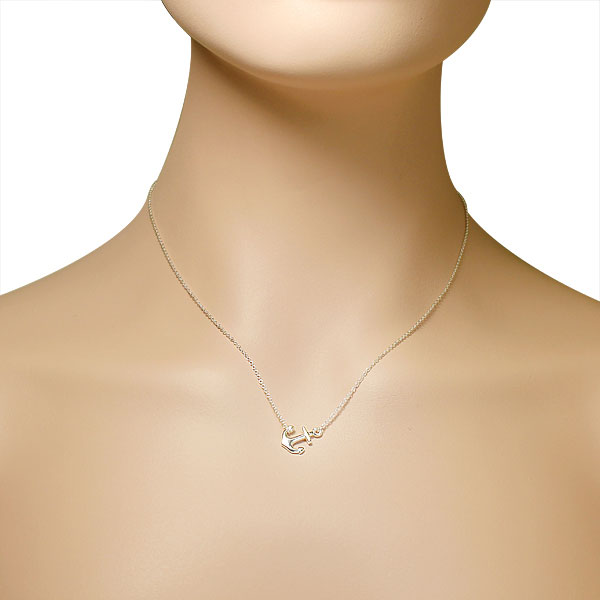 Rose Gold 925 Sterling Silver Anchor Necklace