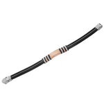 Stainless Steel Black Rubber Silicone Rose Gold-Tone Mens Bracelet