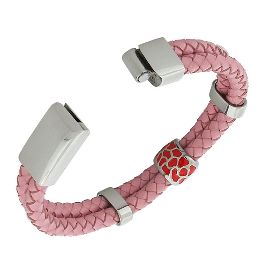 Pink Stones Leather Band