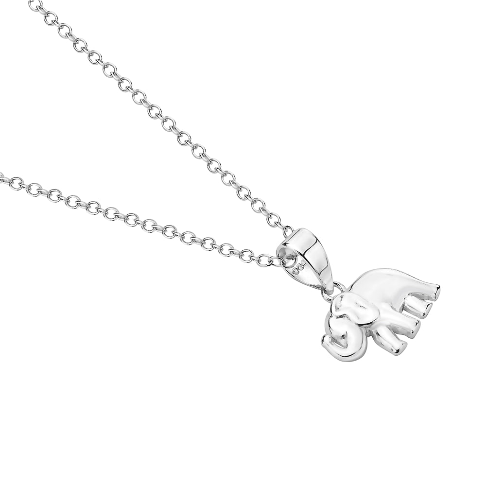 Dainty Sterling Silver Elephant Necklace Animal Pendant