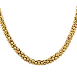 Stainless Steel Gold-Tone Link Chain Caviar Womens Necklace