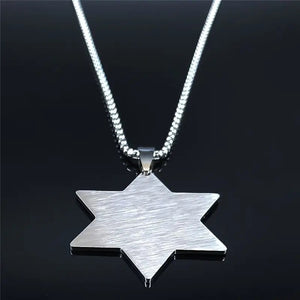 My Daily Styles Large Star of David Necklace with Hebrew Home Prayer, 24 inch Stainless Steel Chain, 1.57 inch Pendant