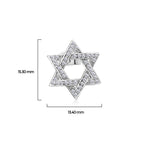 925 Sterling Silver CZ Jewish Star of David Womens Girls Stud Earrings