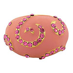 My Daily Styles Fashion Alloy Yellow Gold-Tone Pink CZ Statement Cocktail Ring