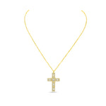 My Daily Styles 925 Sterling Silver Solid Cross Cubic Zirconia Women's or Girls Pendant - Adjustable Chain 16"-18"