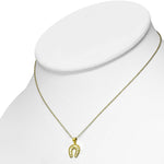 925 Sterling Silver Horseshoe Good Luck Pendant Necklace, 18"