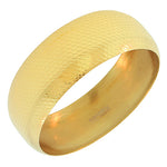 Stainless Steel Round Yellow Gold-Tone Classic Bangle Bracelet