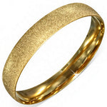 My Daily Styles Stainless Steel Black Yellow Gold-Tone Glitter Classic Round Bangle Bracelet