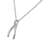 925 Sterling Silver Classic Polished Wishbone Womens Girls Pendant Necklace