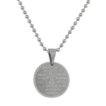 Stainless Steel Silver-Tone Guardian Andel De La Guarda Religious Pendant Necklace