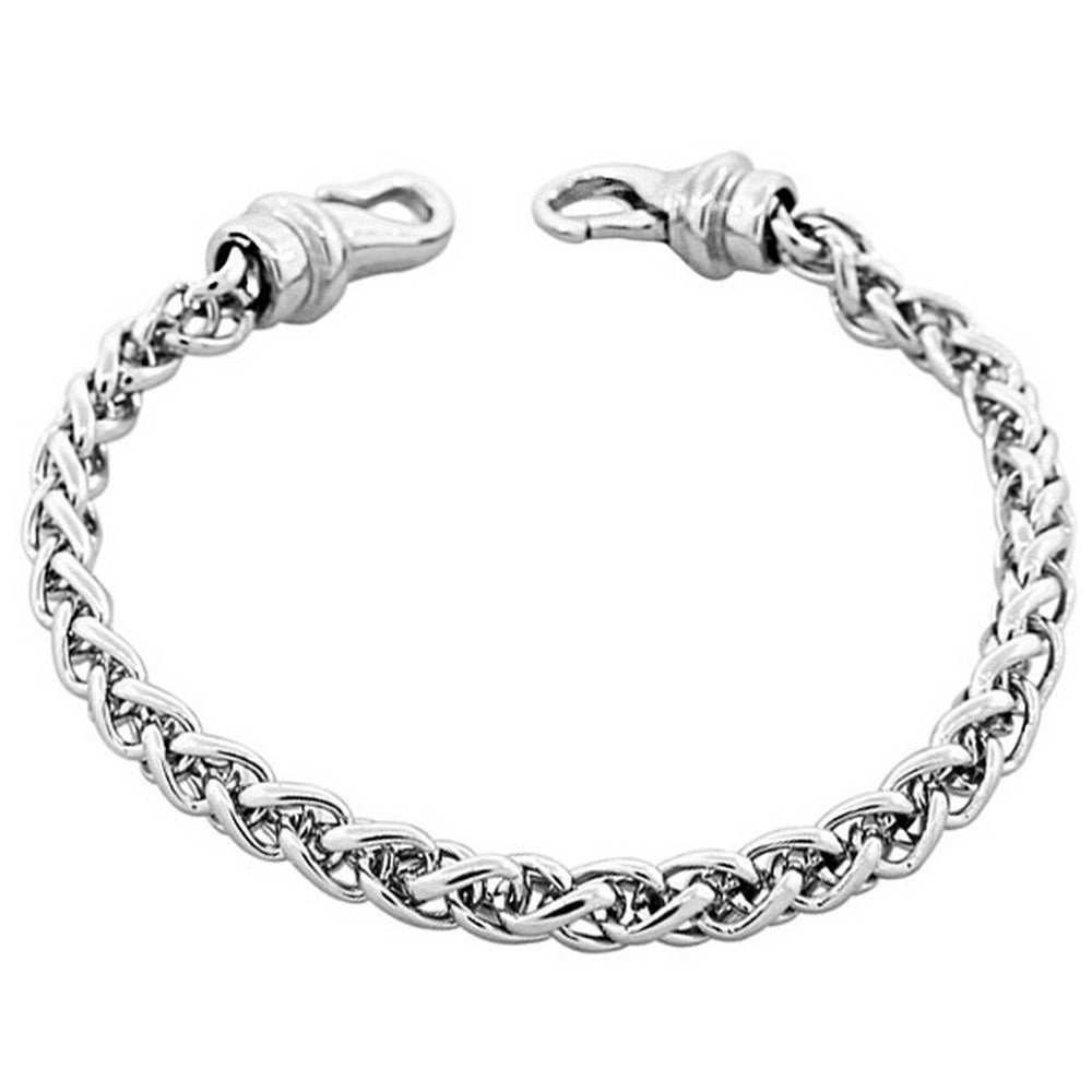 Stainless Steel Silver-Tone Men's Classic Link Chain Bracelet