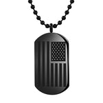 My Daily Styles Mens Stainless Steel National Flag Dog Tag Pendant with 26" Ball Chain Necklace
