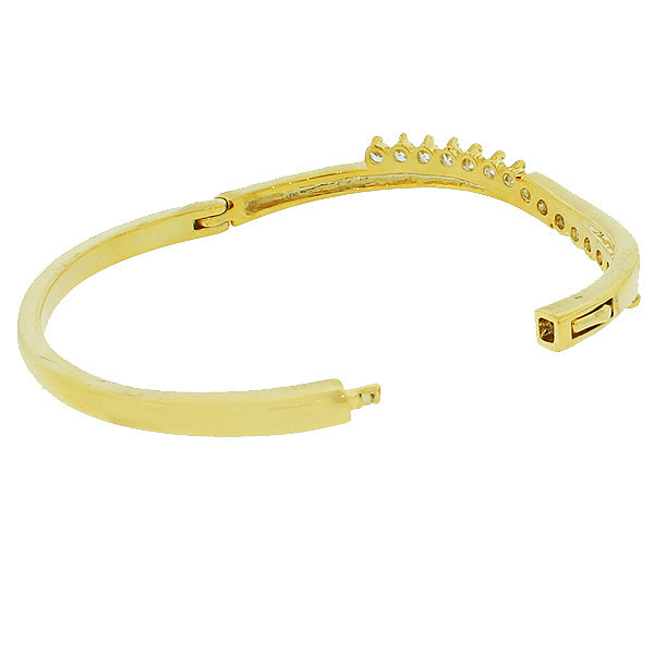 Fashion Allow Yellow Gold-Tone CZ Swirl Bangle Bracelet