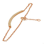 925 Sterling Silver Rose Gold-Tone White CZ Arch Link Chain Bracelet