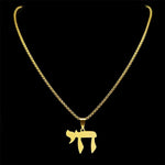 My Daily Styles Men’s Stainless Steel Hebrew Chai Pendant Necklace –24" Sturdy Chain – High Polish Steel or Gold Plated – Jewish Faith Necklace for Men