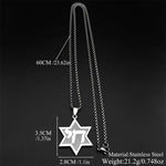 Star of David “Chai” Pendant Necklace with 23.6" Chain – Stainless Steel, Gold-Tone, or Black-Tone Judaica Necklace for Men & Women