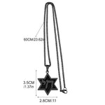 Star of David “Chai” Pendant Necklace with 23.6" Chain – Stainless Steel, Gold-Tone, or Black-Tone Judaica Necklace for Men & Women