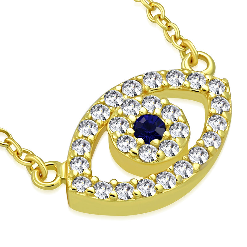 Small Evil Eye Necklace Sterling Silver