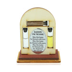 Christian Cross Icon Decor - Blessing for Home with Simulated Gemstones - Holy Water Oil and Soil Included