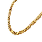 Stainless Steel Gold-Tone Link Chain Caviar Womens Necklace