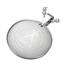 Stainless Steel Silver-Tone Greek Key Zodiac Sign Necklace Pendant - Aquarius