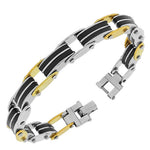 Stainless Steel Multi-Tone Men's Link Bracelet
