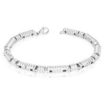 Stainless Steel Multi Section Tube Link Chain Mens Bracelet