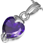 My Daily Styles Fashion Alloy Silver-Tone Love Heart CZ Womens Pendant Necklace