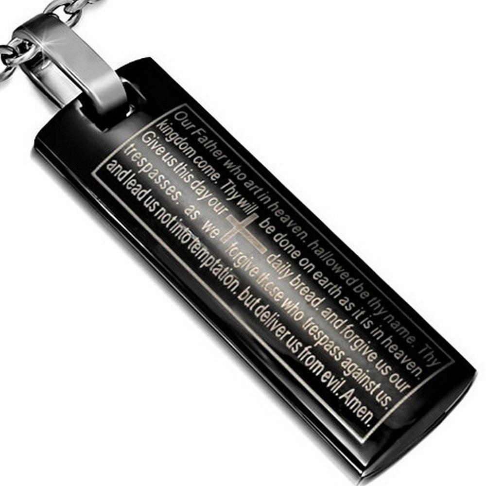 Black Lord's Our Father English Prayer Pendant