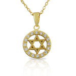 925 Sterling Silver White CZ Womens Jewish Star of David Pendant Necklace
