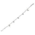 925 Sterling Silver Multicolor Enamel Butterflies Womens Girls Link Chain Bracelet