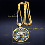 My Daily Styles Stainless Steel Star of David Menorah Pendant Necklace – SHALOM Jewish Medallion with Colorful Mosaic Design – 60cm Chain – Judaica Religious Jewelry Gift for Men & Women