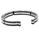 Stainless Steel Two-Tone Womens Mens Open End Bracelet