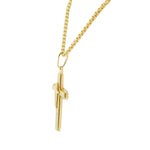 Stainless Steel Yellow Gold-Tone Large Statement Mens Cross Pendant Necklace