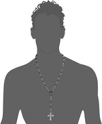 My Daily Styles - Rosary Necklace - Rosary Beads Catholic for Men - Crucifix Pendant with Our Lady of Guadalupe Medal - Stainless Steel