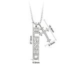 My Daily Styles 925 Sterling Silver Blessed Cross Cubic Zirconia Pendant Necklace With Adjustable Chain 16"-18"