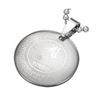 Stainless Steel Silver-Tone Greek Key Zodiac Sign Necklace Pendant - Virgo