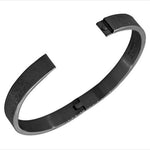Stainless Steel Black Men's Religious Lord's Prayer Padre Nuestro Spanish Cuff Bracelet
