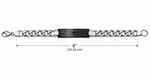 Stainless Steel Black Silver-Tone Religious Cross English Lord's Prayer Men's Bracelet